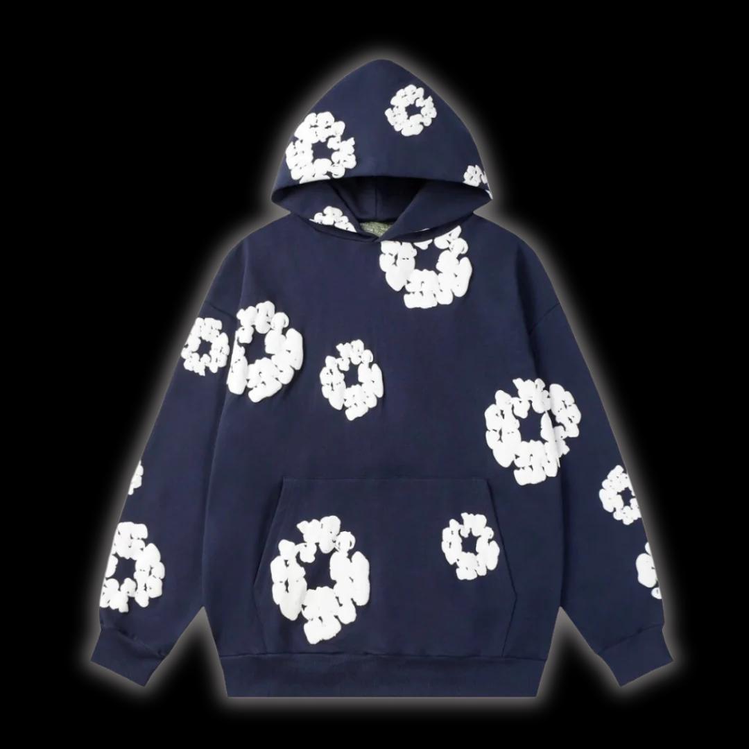 Sweat À Capuche Denim Tears Bleu Délavé Et Blanc