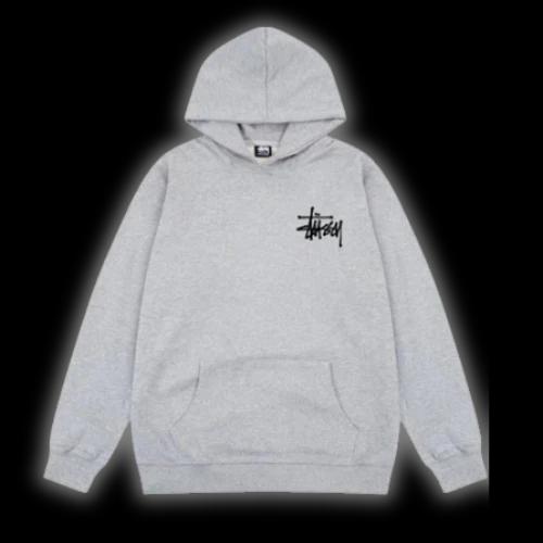 Sweat À Capuche Stussy Basic Gris Noir