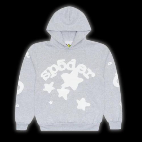 Sweat À Capuche Sp5da Gris Blanc
