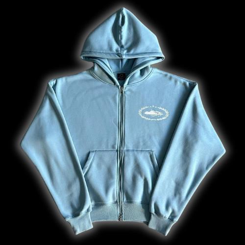 Sweat À Capuche Zippé Corteiz Super Royal Bleu Bébé