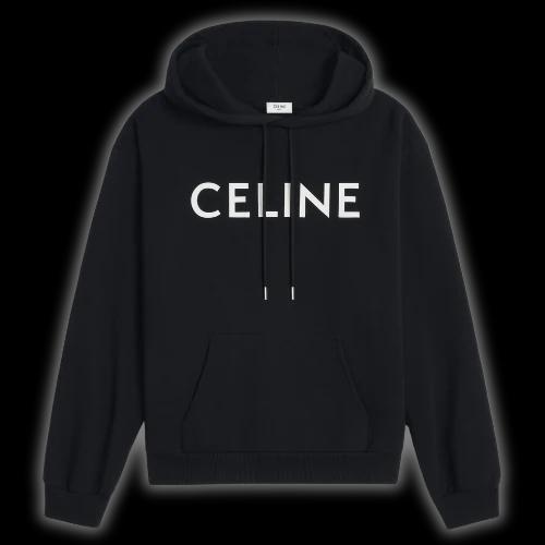 Sweat À Capuche Basique Céline Noir Et Blanc